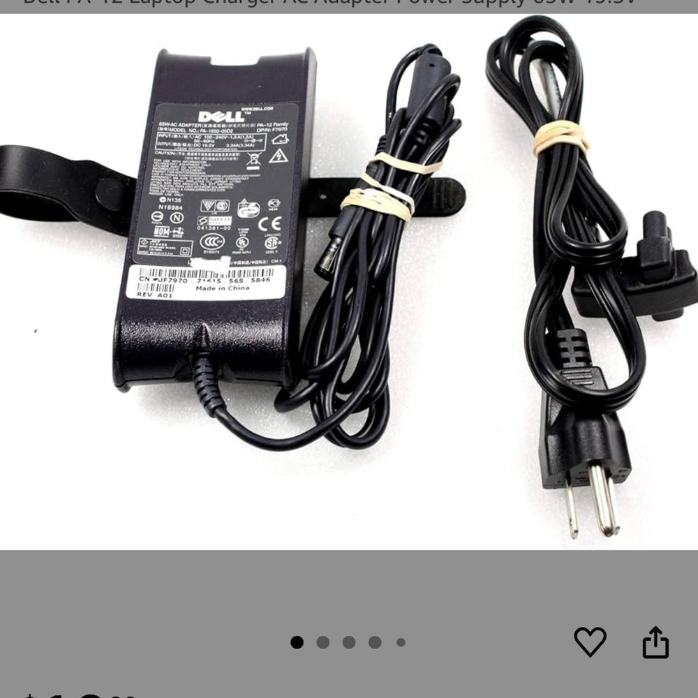 Dell Black Power Adapter with Cable